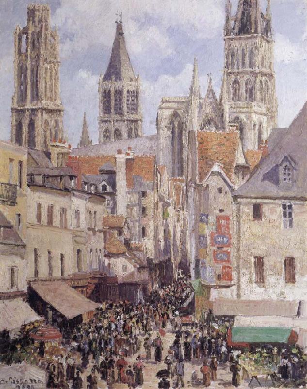 Camille Pissarro Rue de I-Epicerie,Rouen Spain oil painting art